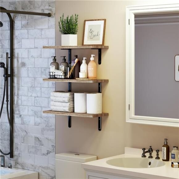 Wall Floating Shelves for Room Decor, 4 Sets Floating Shelves for Wall - Picture 4 of 7